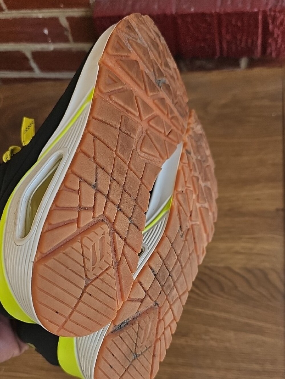 Skechers Women’s Black Sneakers with Neon Yellow Accents - Picture 4 of 4